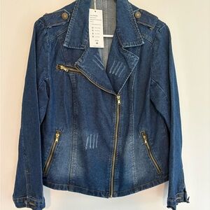 NWT Women's Moto Blue Denim Jacket